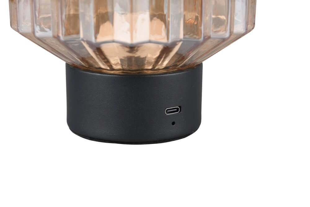 Lampe de table rechargeable Lord avec verre ambré Trio 4017807601886