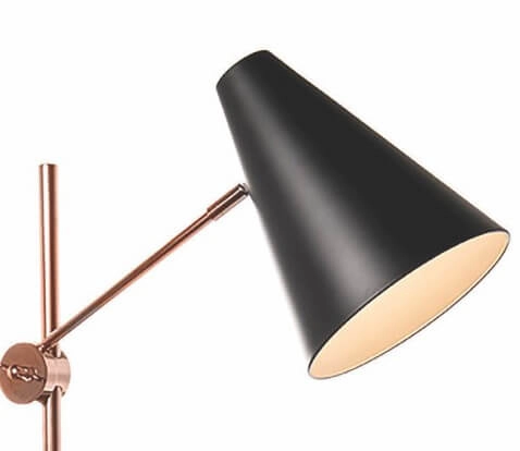 Lampe de bureau élégante Obscur noir avec du cuivre rouge Artdelight 8719831732746