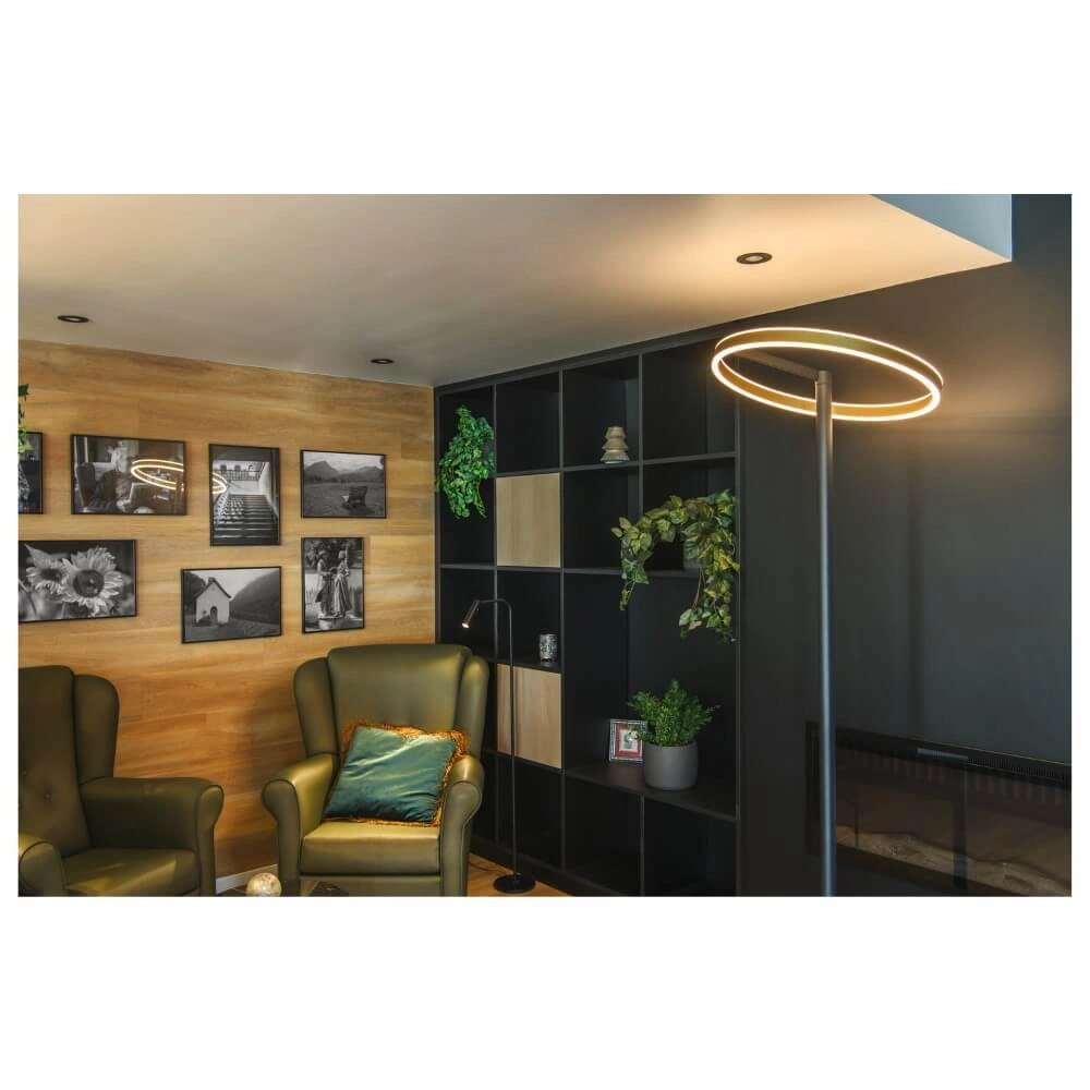 Lampadaire design noir et doré One Straight SLV 4024163265539