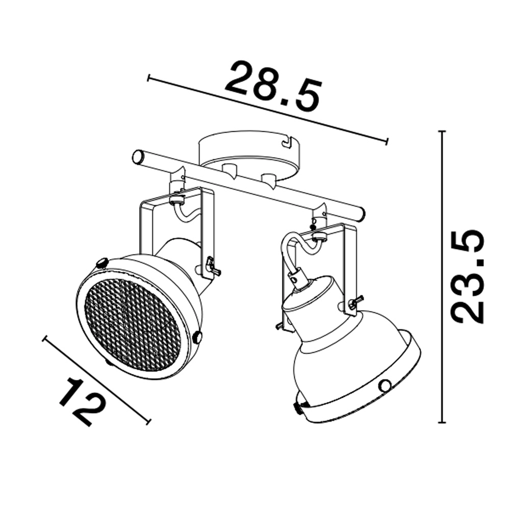 Plafonnier Ruvi 2 lumières noir Lyora 5212017446367