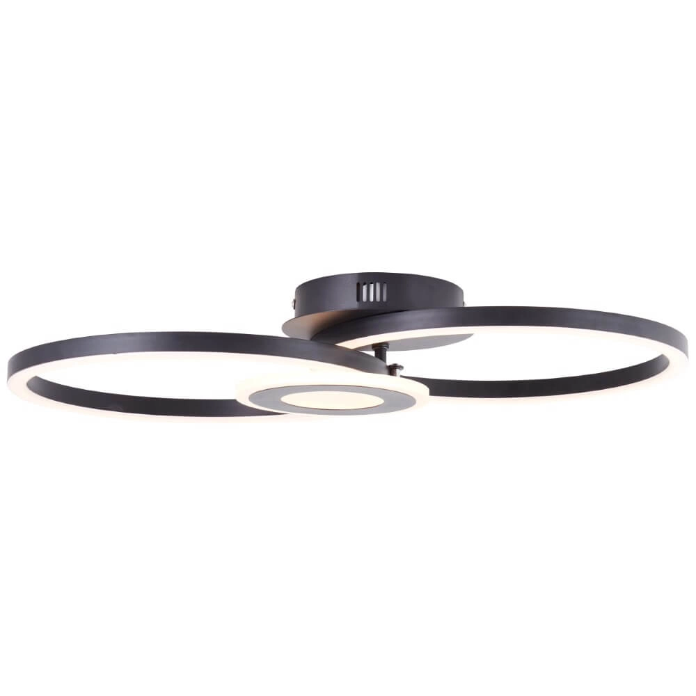 Plafonnier Bray rond noir Brilliant 4004353420023