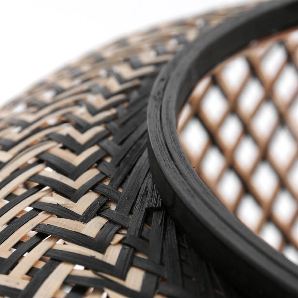 Lampe suspendue en rotin noir Sparkled Ø60cm Steinhauer 8712746152937