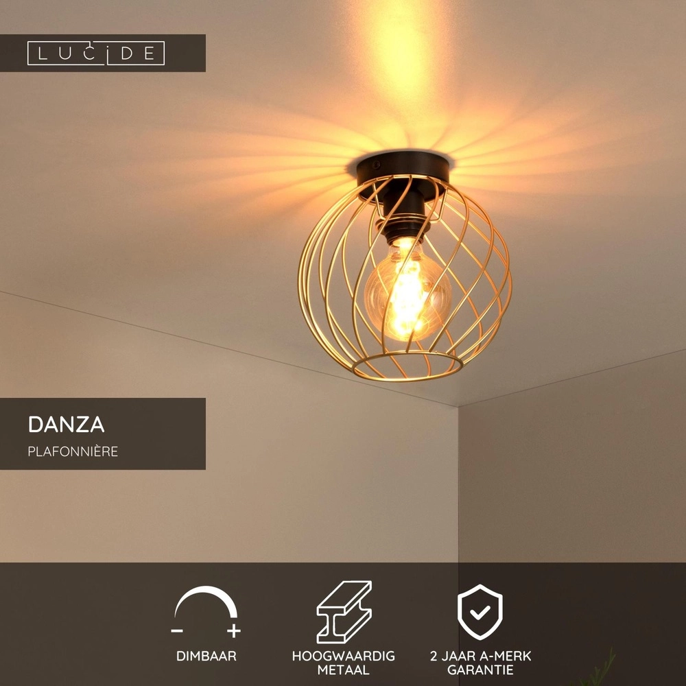 Lampe de plafond Danza or Ø 25cm Lucide 5411212211460