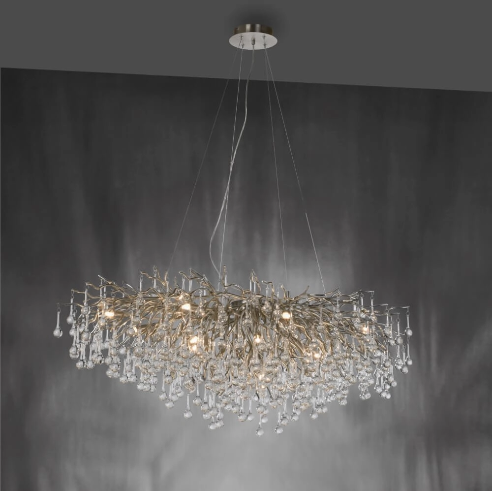 Grand lustre Icicle acier Paul Neuhaus 4012248332924