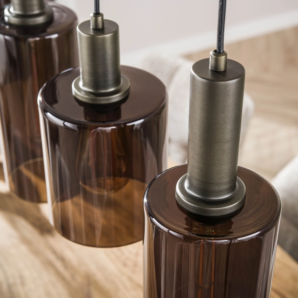 Lampe pendante de table à manger Sepiora Marron Sienna - verre foncé Lyora 8716803513457