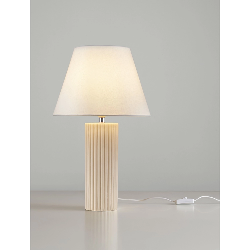 Lampe de table Bacco Beige avec abat-jour blanc