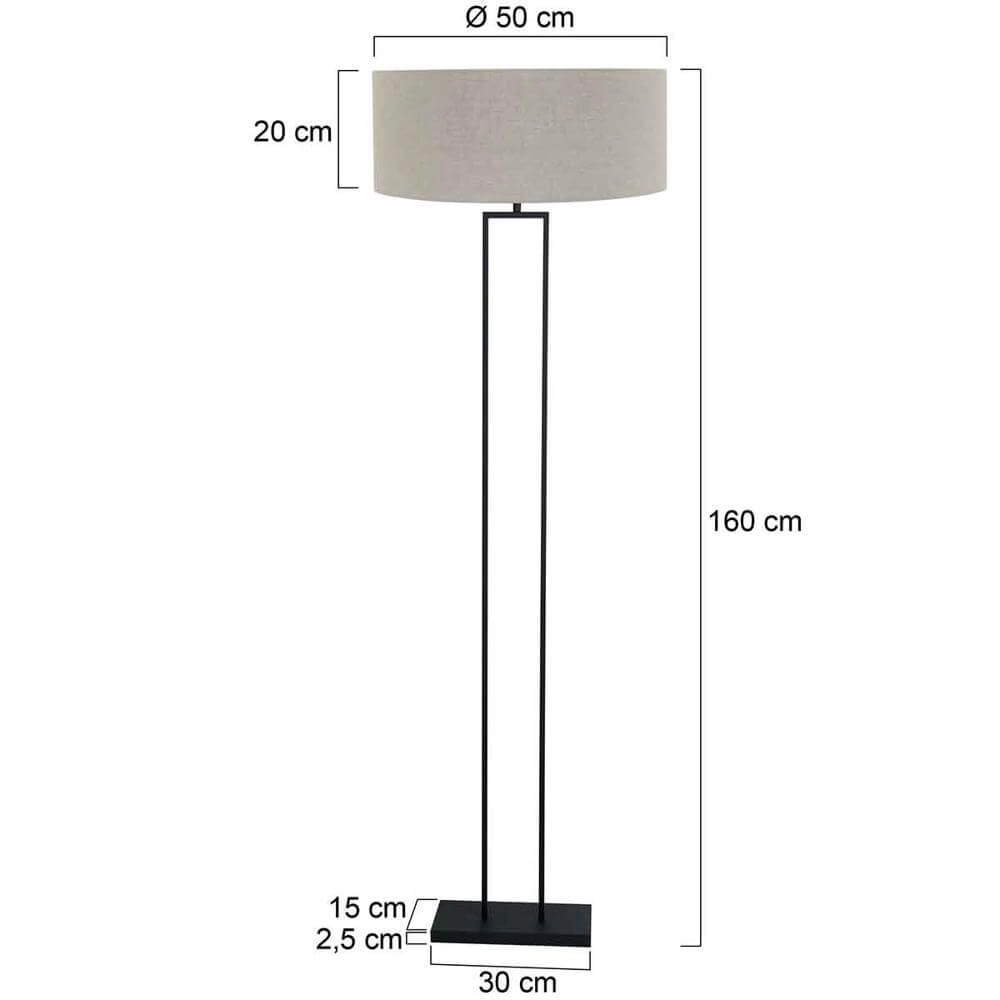 Lampadaire 160cm Stang Noir avec capuche grise Steinhauer 8712746173895