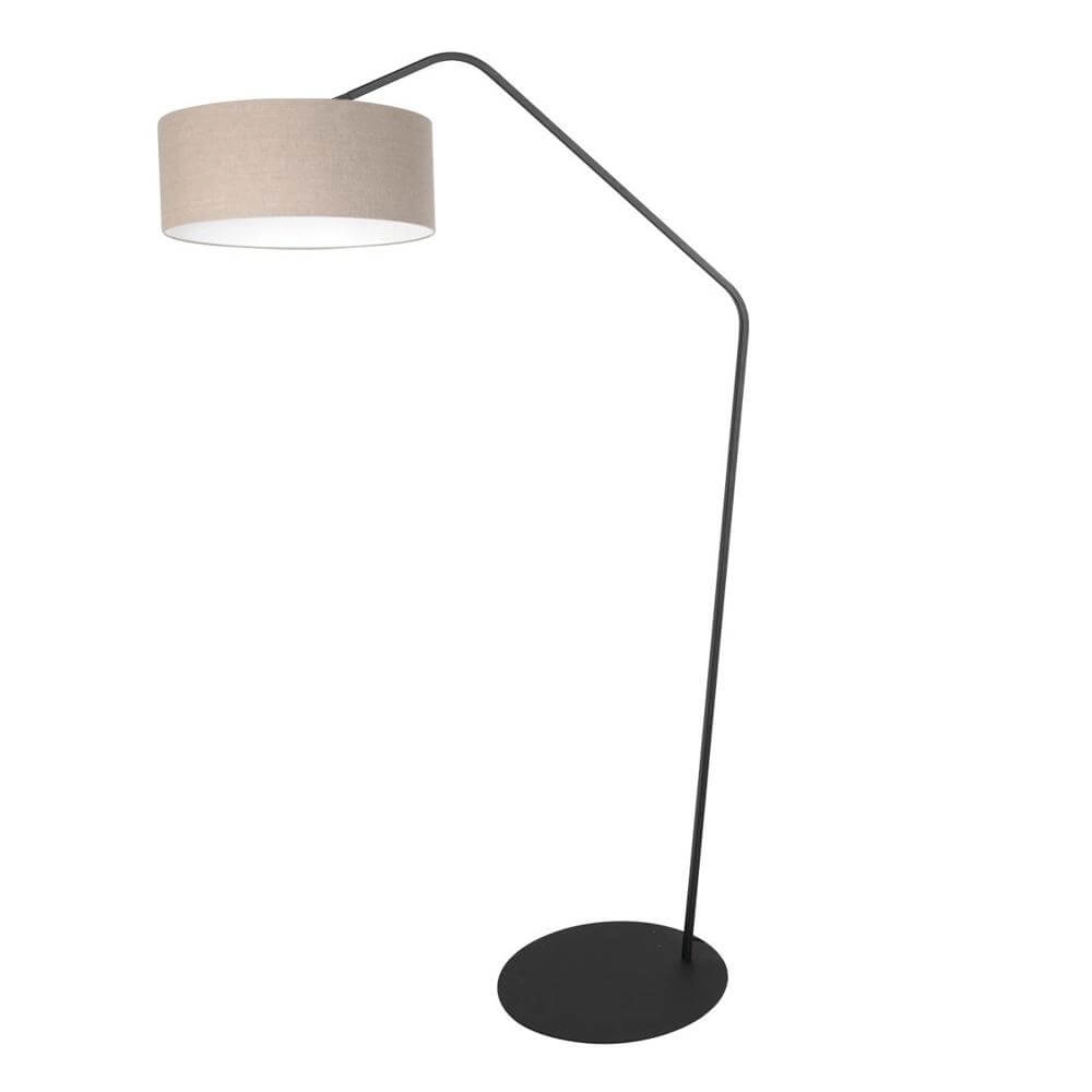 Lampadaire Zig-Zag noir avec abat-jour gris Ø 50cm Steinhauer 8712746179262