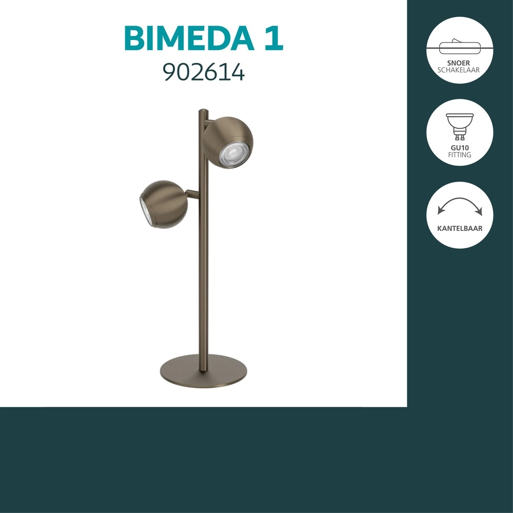Lampe de table de conception Bimeda 1 Bronze foncé Eglo 9008606391110