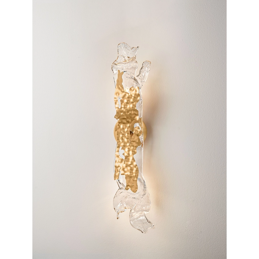 Lampe murale dorée Avesa avec du verre transparent Lyora 5212063500457