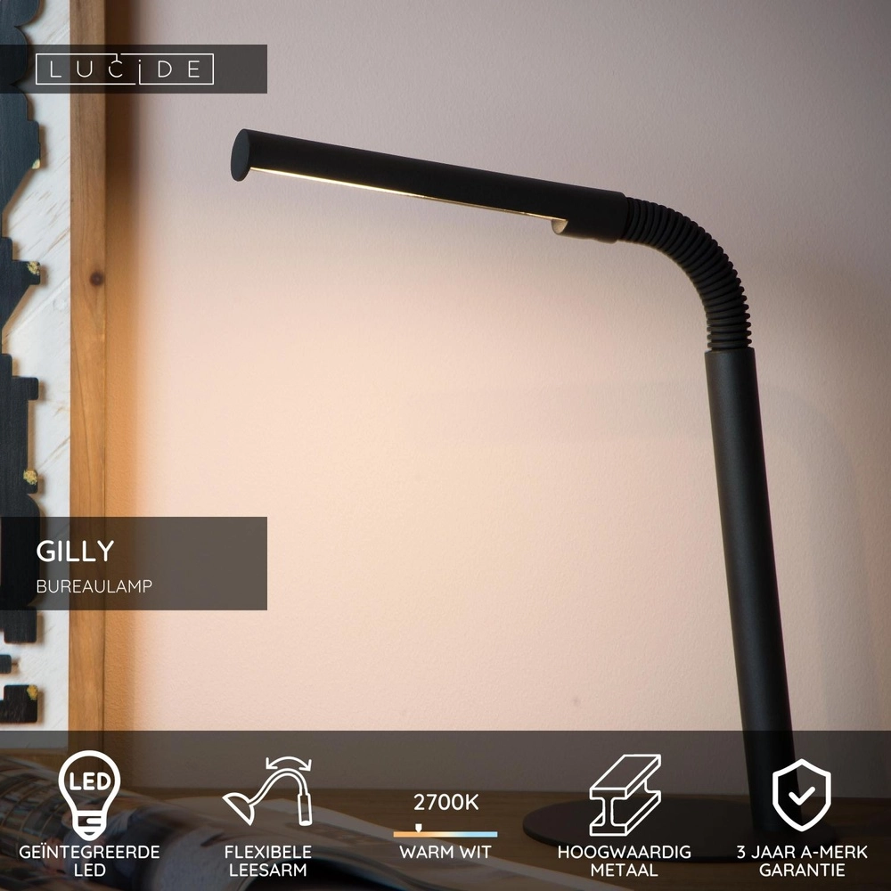 Lampe de bureau Gilly Noir Lucide 5411212361080