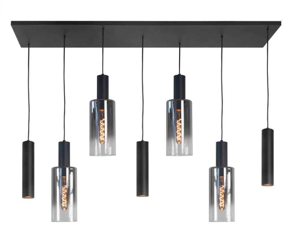 Lampe suspendue Perugia noir - 4x E27 - 3x GU10 Lampe suspendue Perugia noir - 4x E27 - 3x GU10