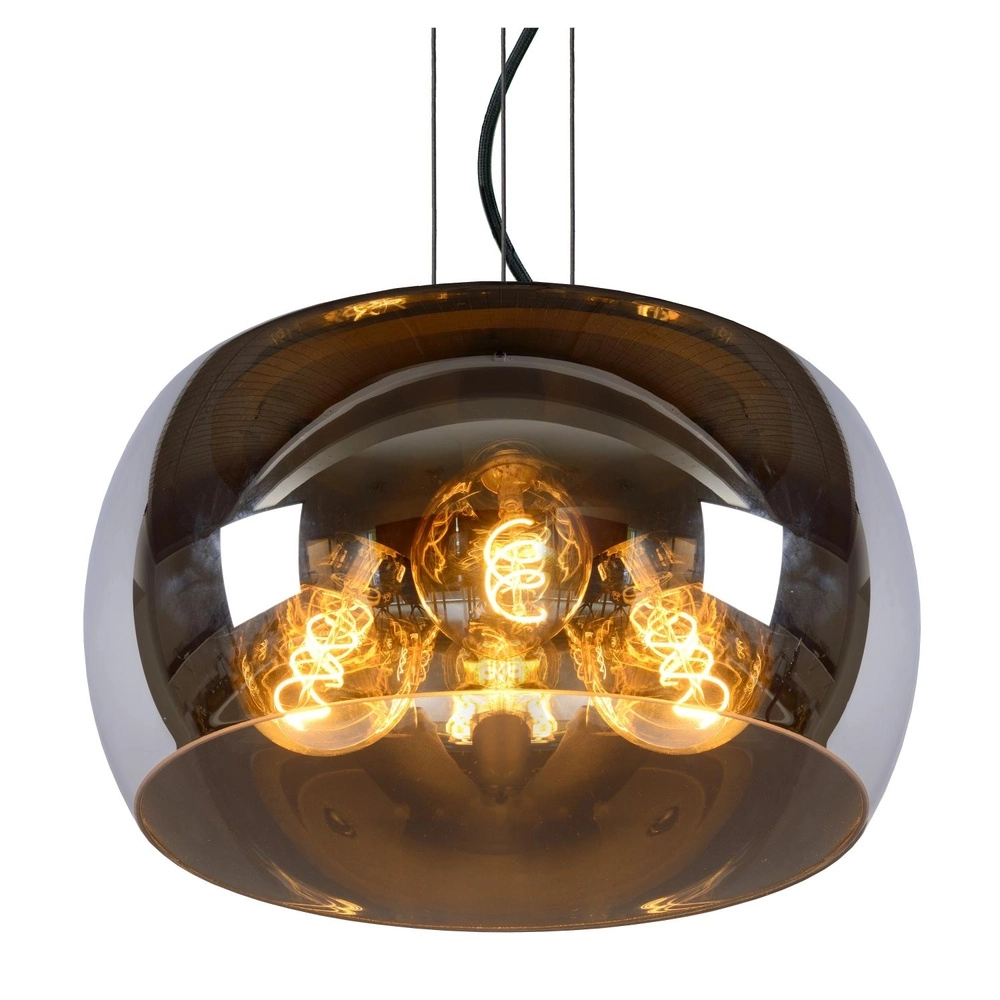 Lampe pendante de conception Olivia Ø 40cm noir avec verre fumé Lucide 5411212452092