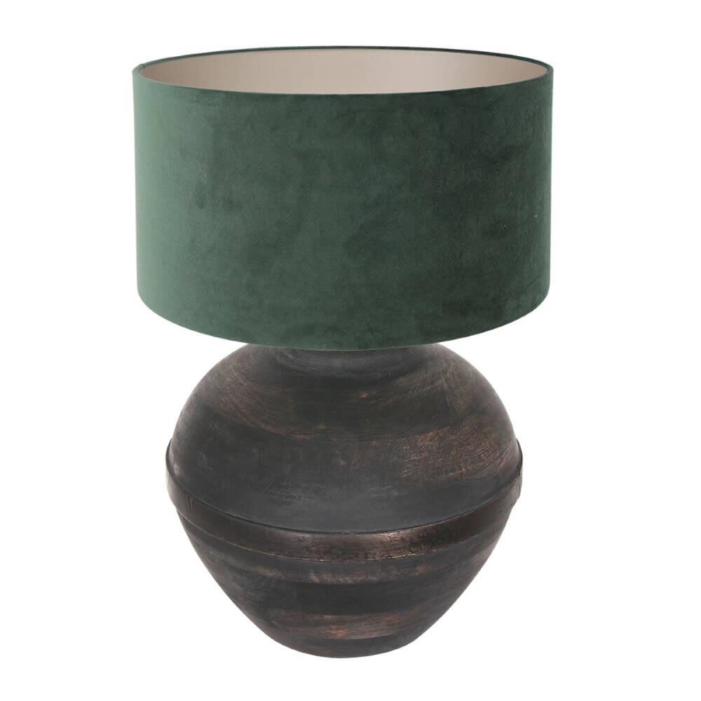 Lampe de table chic Lyons B avec capuche en velours vert