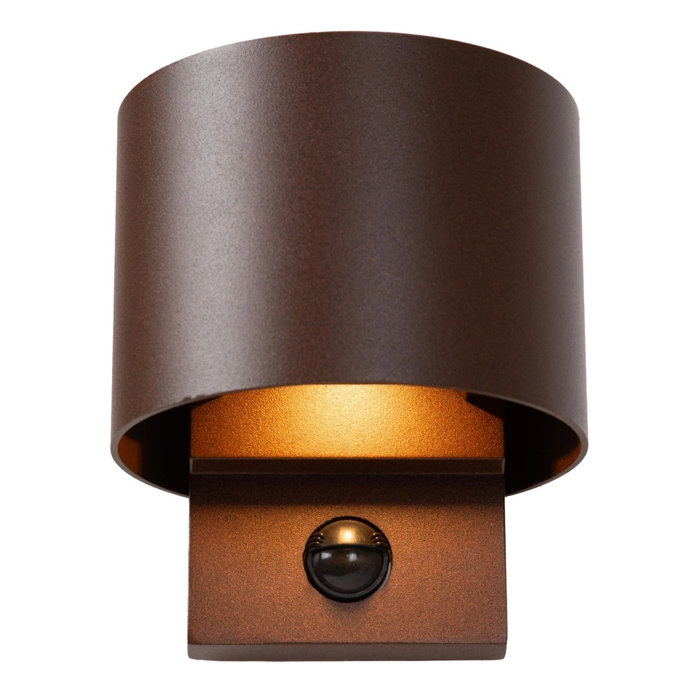 Lampe murale ronde Tadzio avec le capteur brun rouille Lucide 5411212690258
