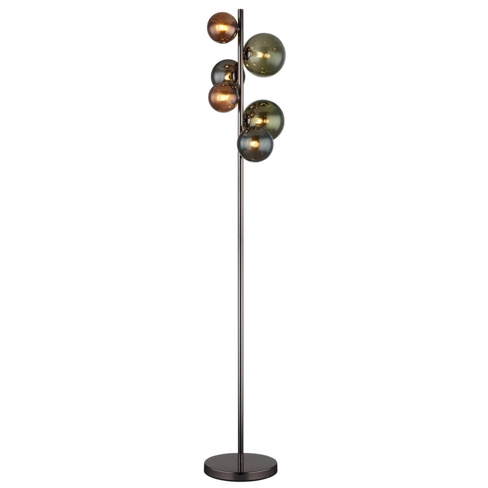 Lampadaire noir Riha Verre coloré 6 lumières Lampadaire noir Riha Verre coloré 6 lumières