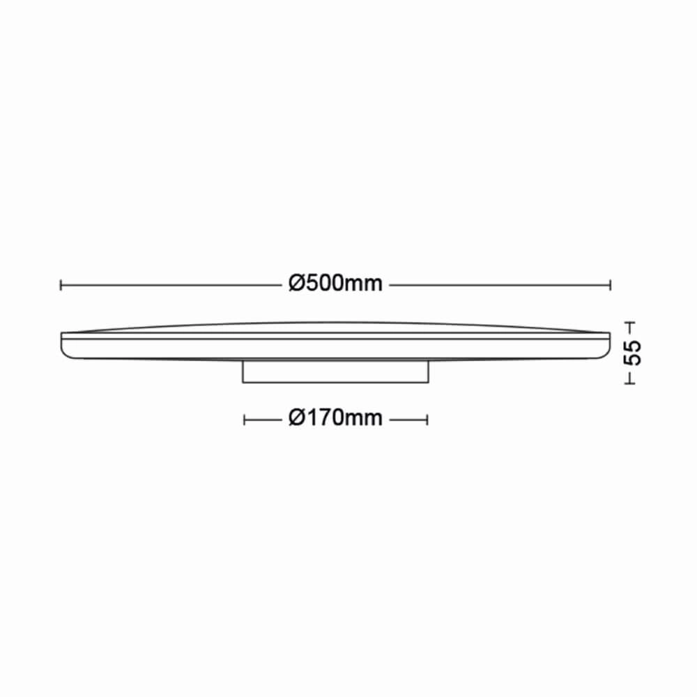 Plafonnier noir Ozziet Ø 50 cm Philips 8719514432062