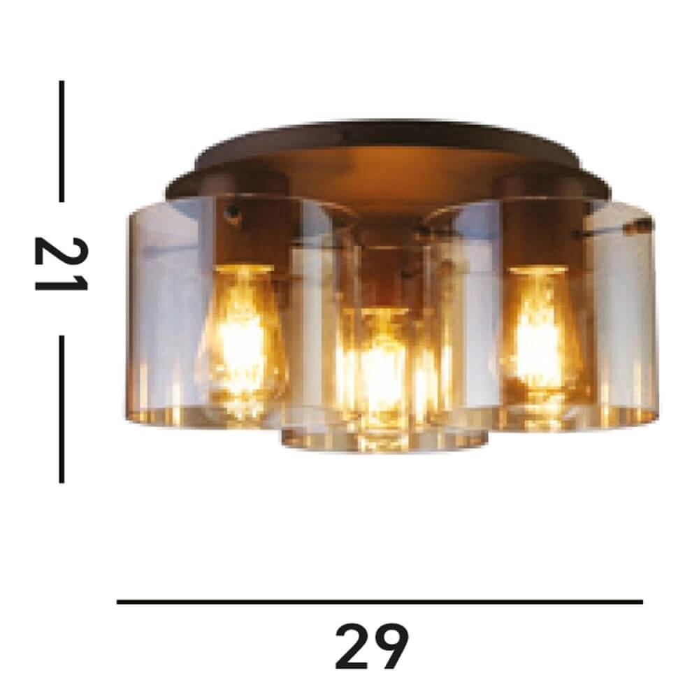 Plafonnier 3 lumières Sweden Brun moka Searchlight 5053423271668