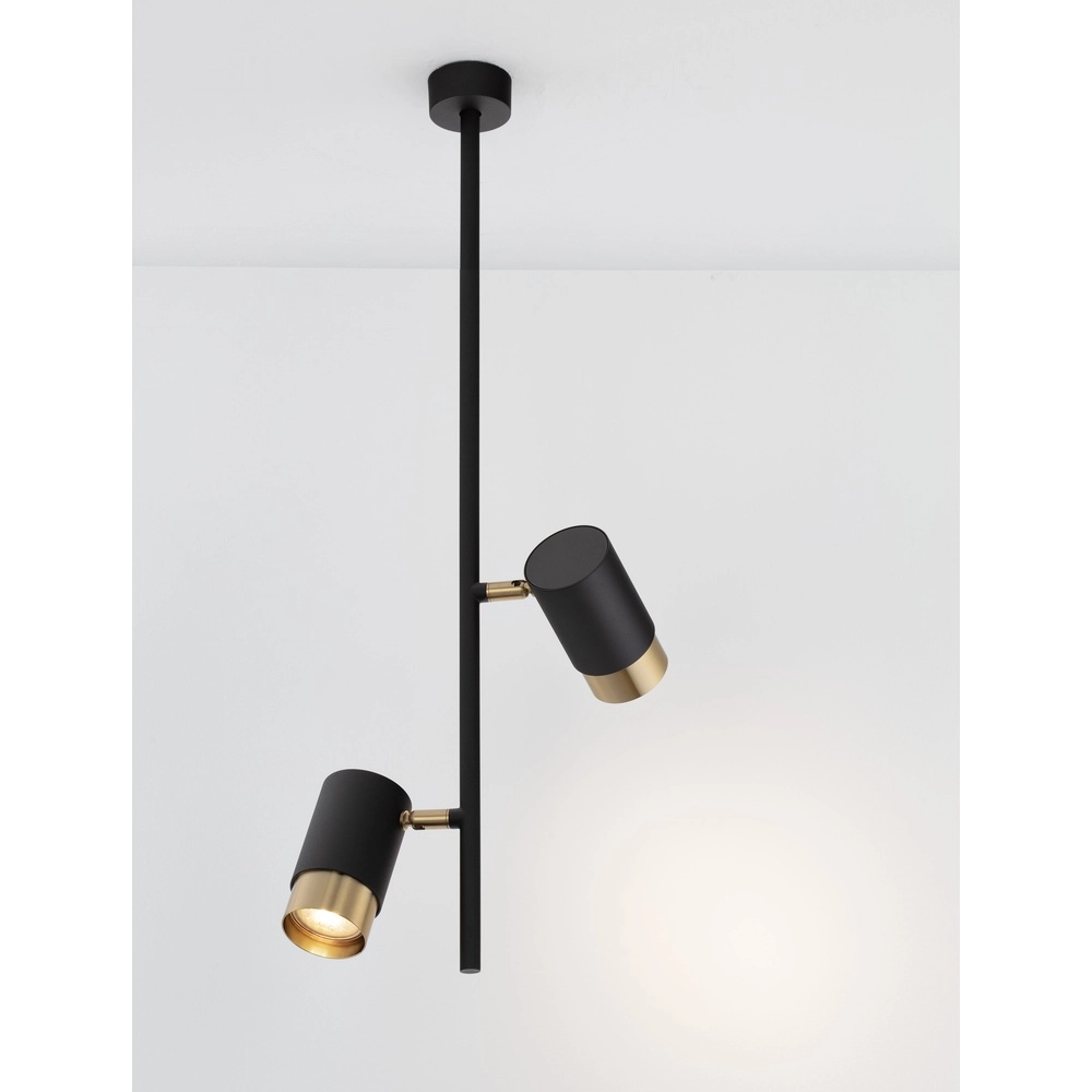 Plafonnier Pongo Double Noir avec Or Plafonnier Pongo Double Noir avec Or