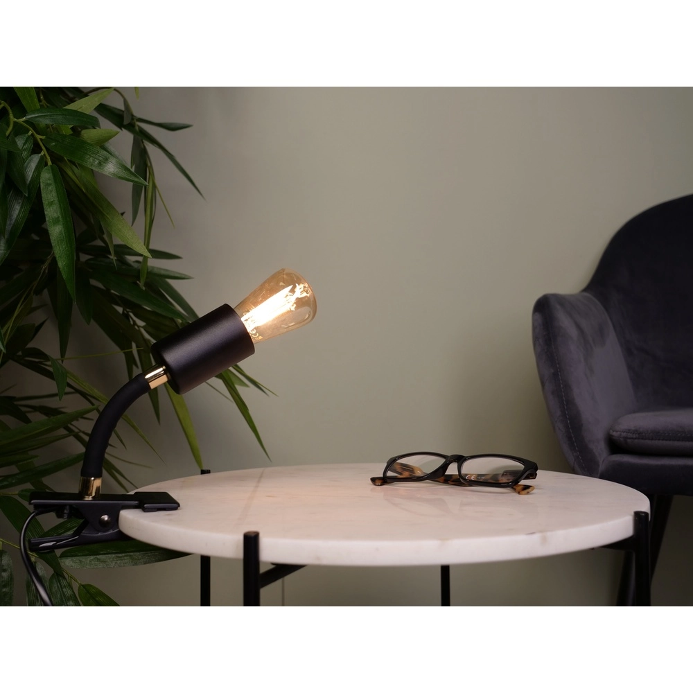 Emplacement de pince Parrini interrupteur - noir/laiton - 1x E27 Eglo 9002759316488