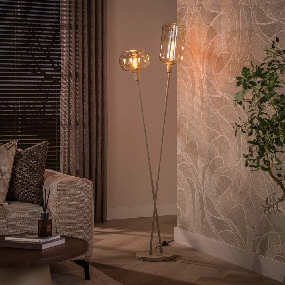 Lampadaire moderne Serene brun sable