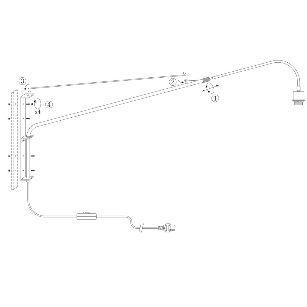 Applique orientable Elegant Classy Acier inoxydable avec bleu Steinhauer 8712746147315
