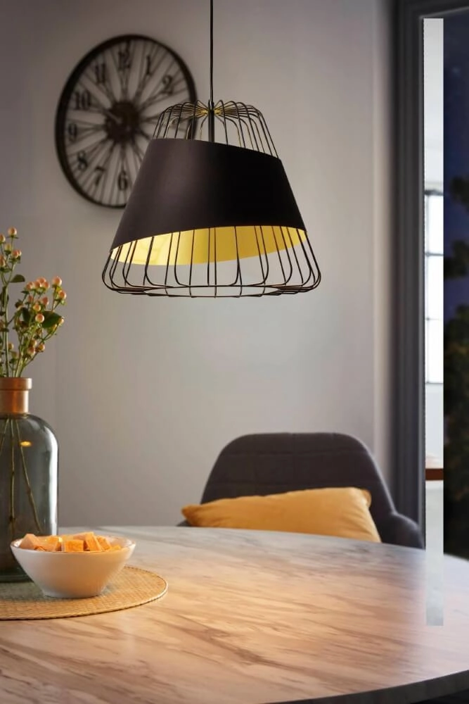 Lampe à suspension Austell 43cm noir avec or Eglo 9002759495091