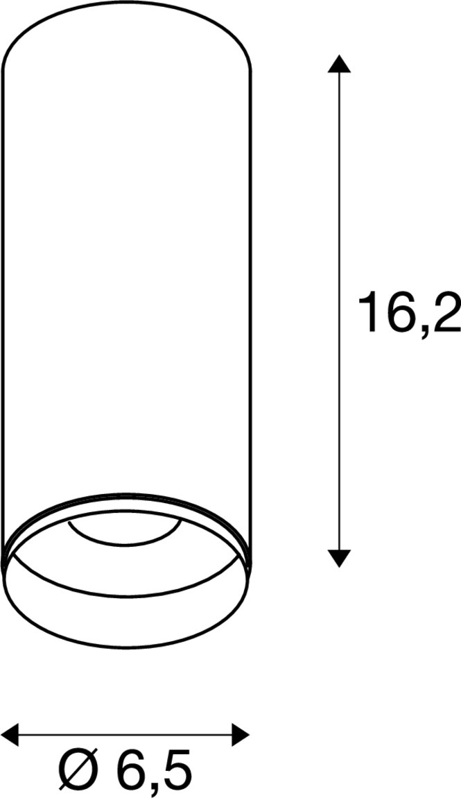 Spot en saillie Numinos S Dali cylindre blanc/noir 4000K - 24 deg SLV 4024163245807