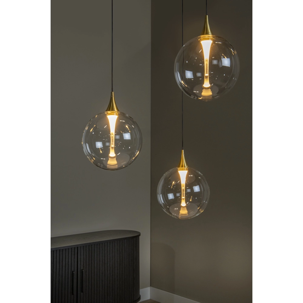 Suspension LED de conception Gisela transparent - 3x Ø 16cm Premium by Lucide 5411212134783