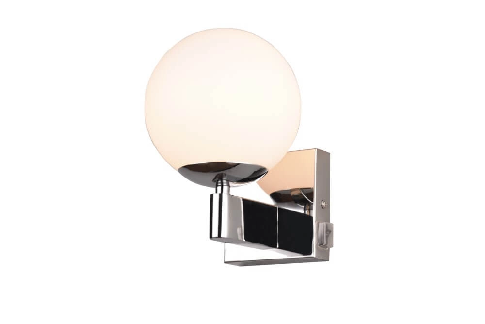Applique Kula luminaire chromé avec verre blanc Trio 4017807585278