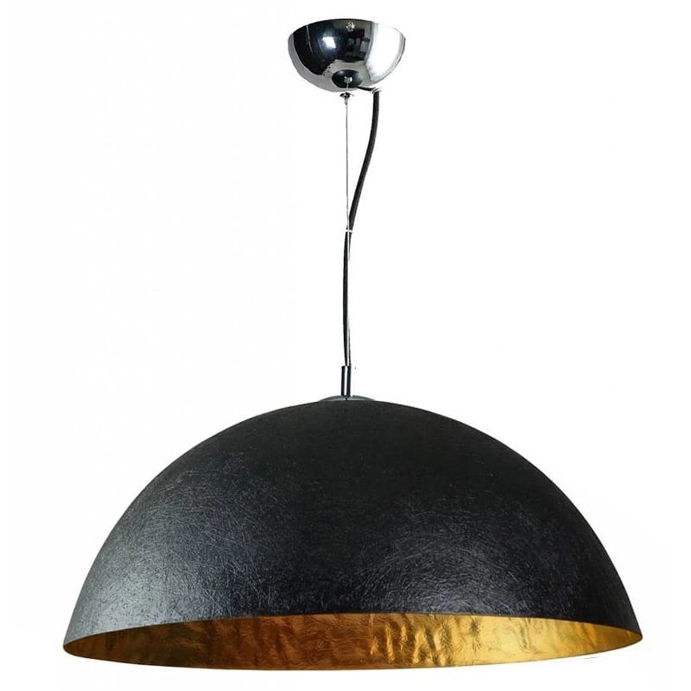 Lampe à suspension robuste Mezzo Tondo 70cm noir avec or Lampe à suspension robuste Mezzo Tondo 70cm noir avec or