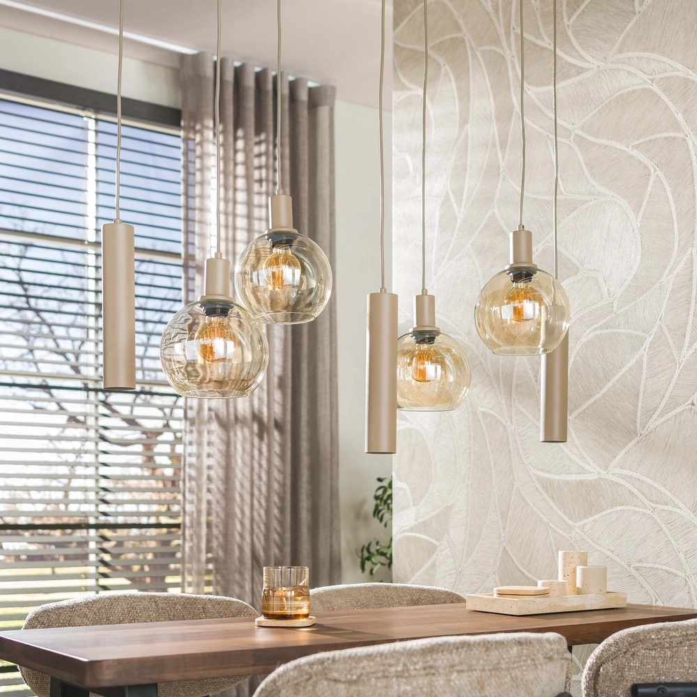 Lampe pendante de conception Sfera Brun sable 7 clairs Lyora 8716803515161