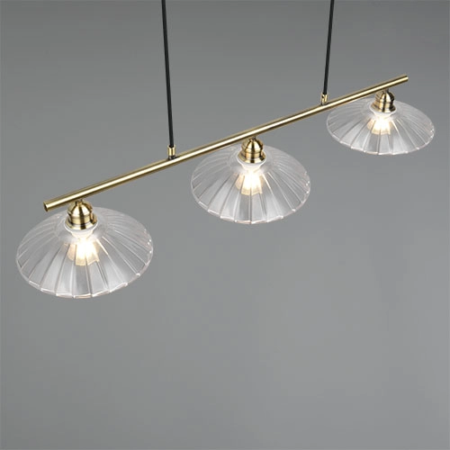 Lampe pendante classique Eluna Vieille laiton à 3 lumières Trio 4017807682526