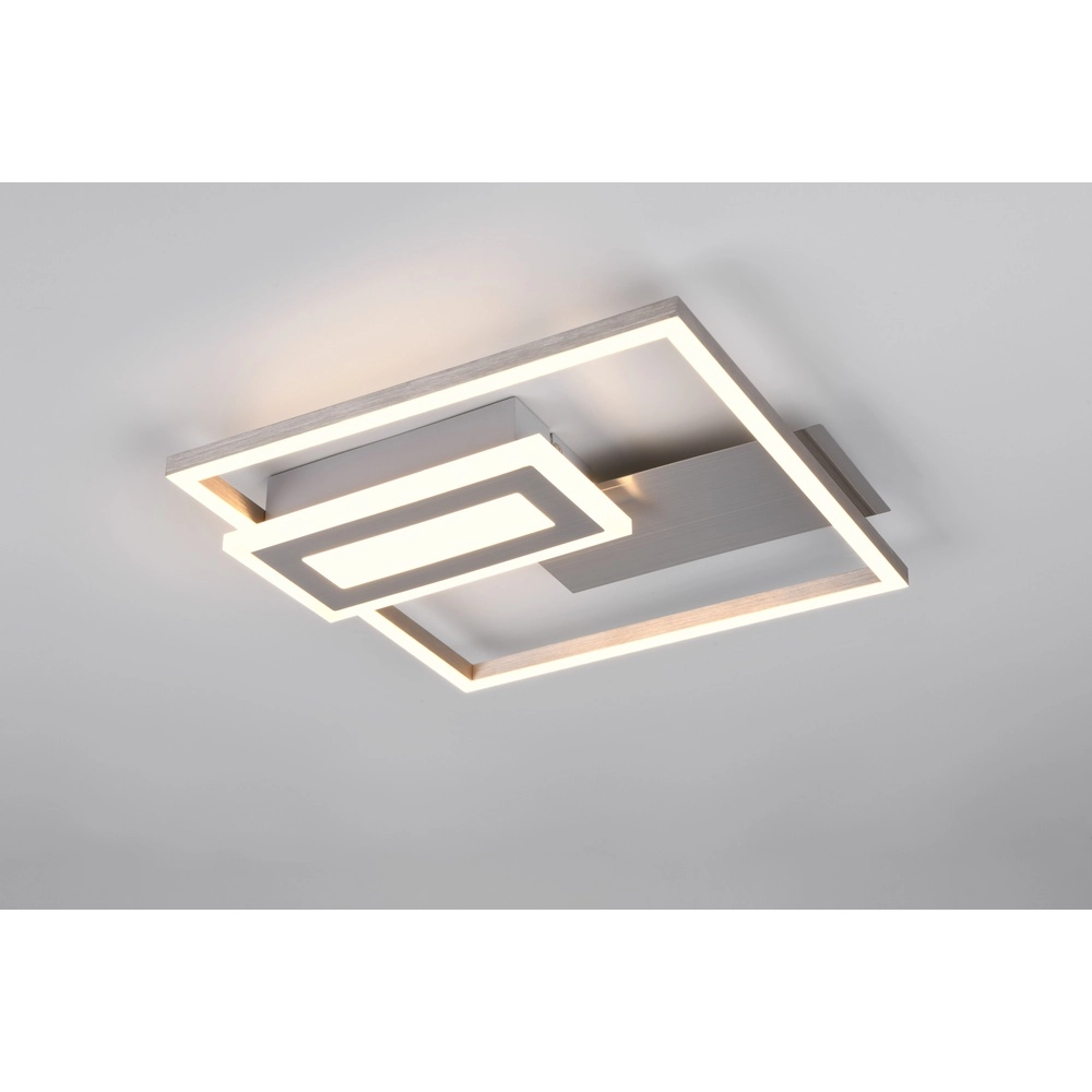 Plafonnier carré Spiro nickel 30cm Trio 4017807612431