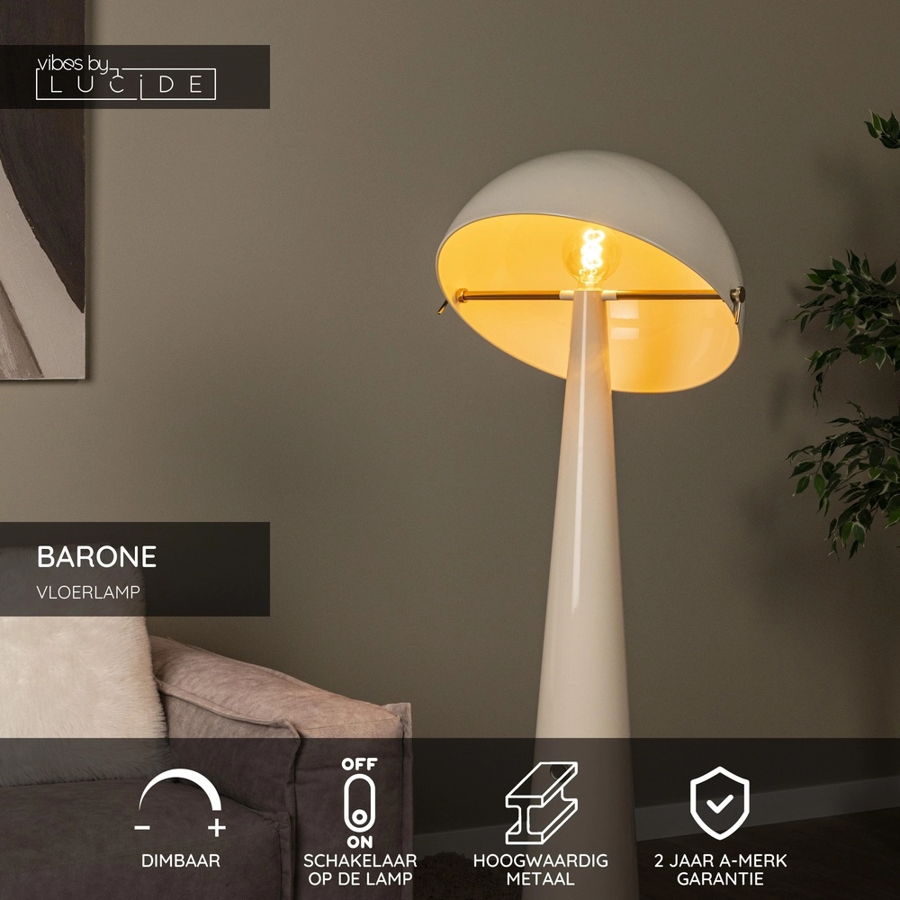 Lampe de pied Barone Crème Lucide Vibes 5411212650139