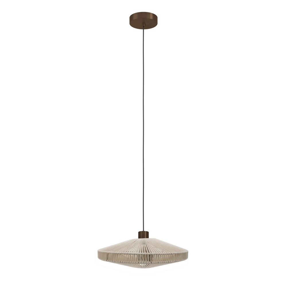 Lampe pendante Japandi Orimini Ø 38cm - bronze avec crème Eglo 9008606347827