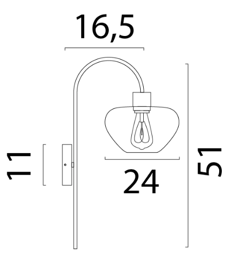 Lampe murale Genua brun avec verre doré Masterlight 8718121398419