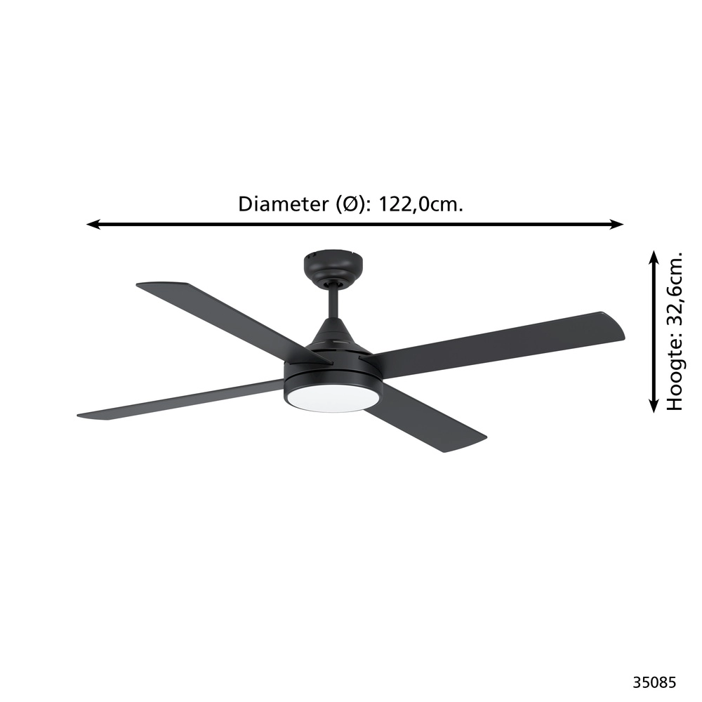 Grand ventilateur de plafond Trinidad Ø 122cm Eglo 9002759350857