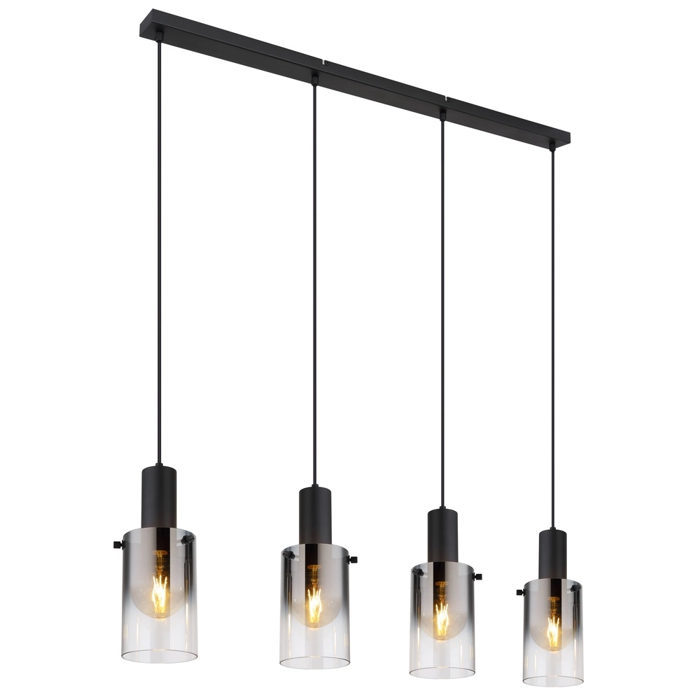 Lampe suspendue à 4 lumières Florentina Design noir