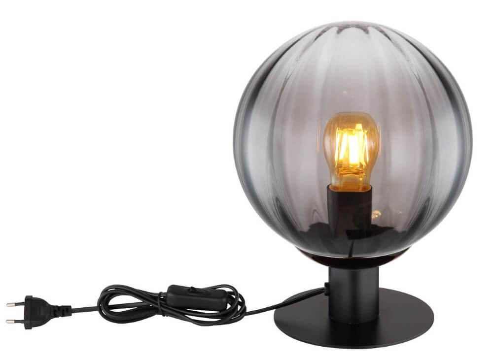Lampe de table Dallerta noir avec verre fumé Globo 9007371458561