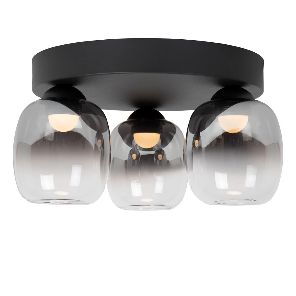 Lampe de plafond à 3 lumières Tamino Noir Lucide 5411212741233