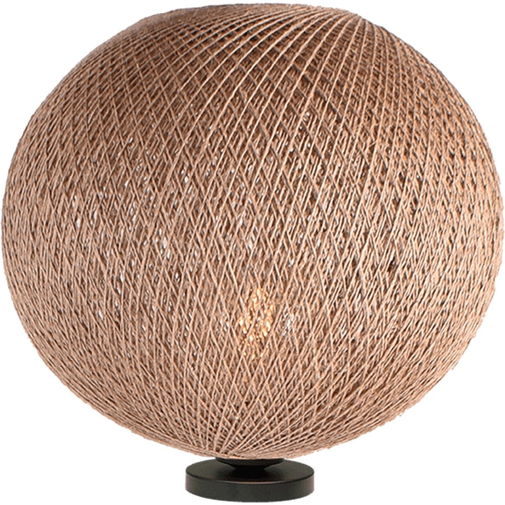 Lampe de table Corda noir avec rotin Ø 40cm