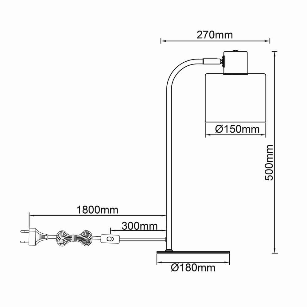 Lampe de table Weald noir avec du bois Brilliant 4004353419263