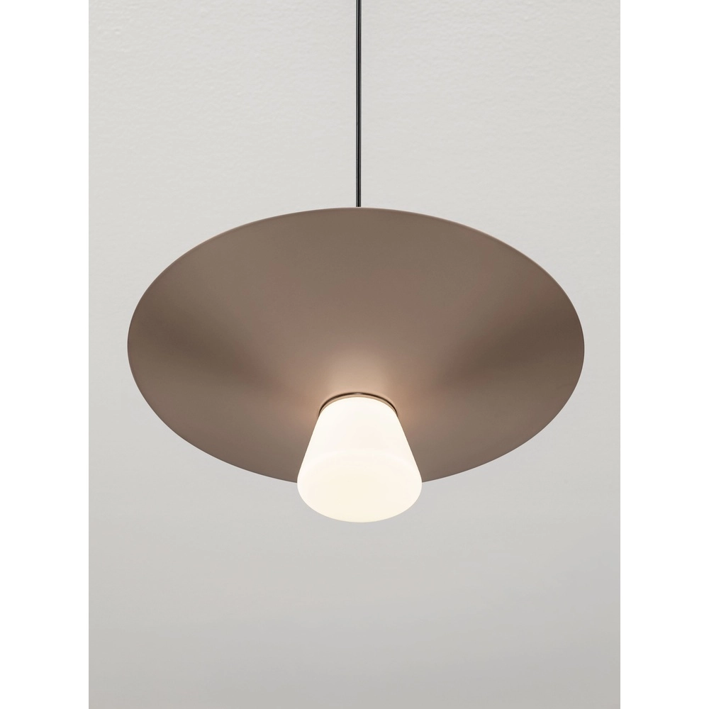Lampe pendante de conception Baris blanc avec gris et brun Ø 38 cm Lyora 5212017495297