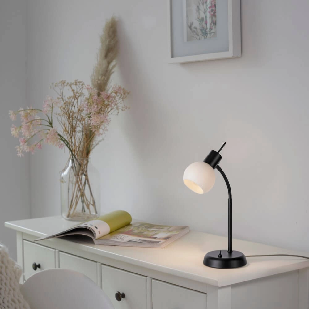 Lampe de table noire Loki 1 lumière Just Light 4043689000813