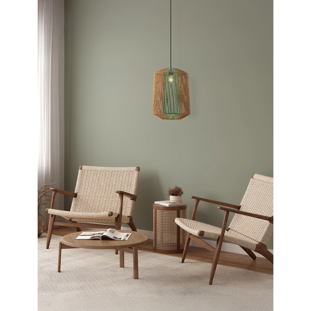 Suspension Dena Ø 38cm marron avec vert Lyora 5212017477293
