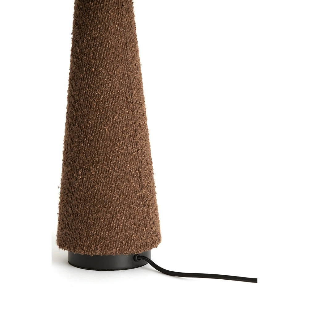 Lampe de table Devia Ø 30cm - bouclé - brun Light & Living 8717807759476