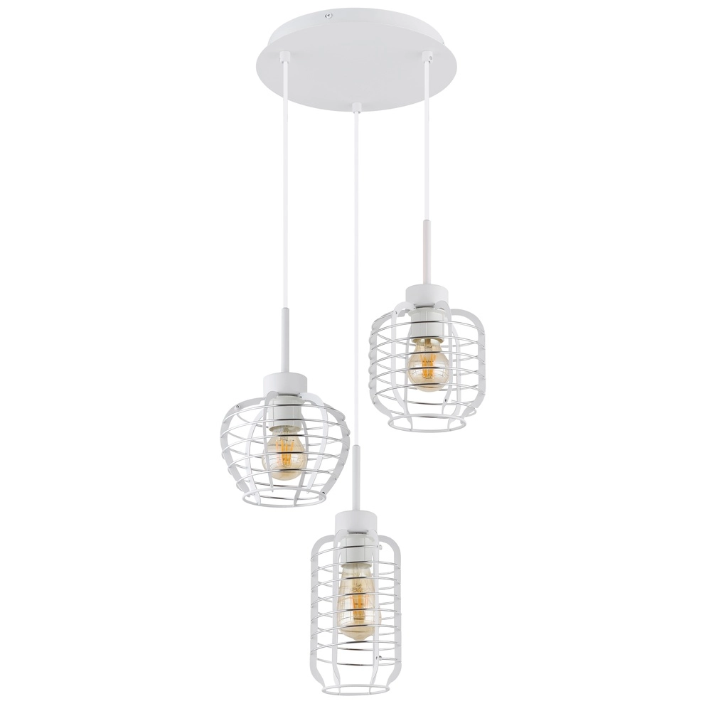 Lampe pendante à 3 lampes Nesa Blanc Globo 9007371572212