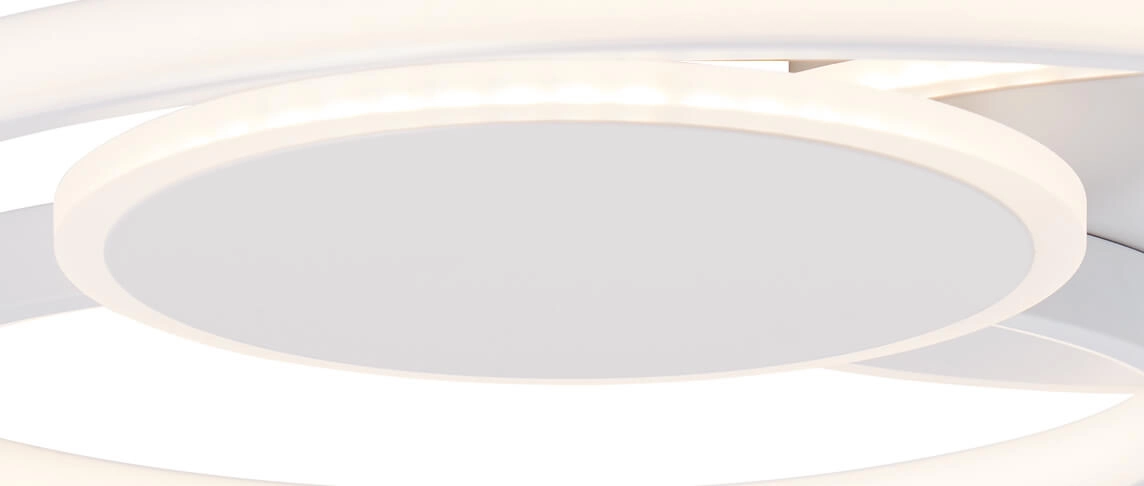 Plafonnier Runda 50cm 3 anneaux blanc Brilliant 4004353390470