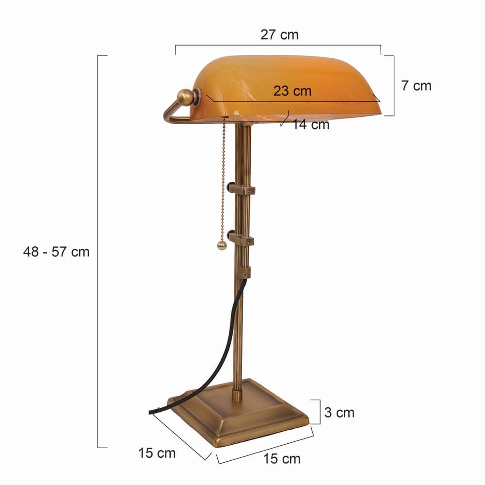 Lampe de banquier Ancilla bronze avec marron Steinhauer 8712746104417